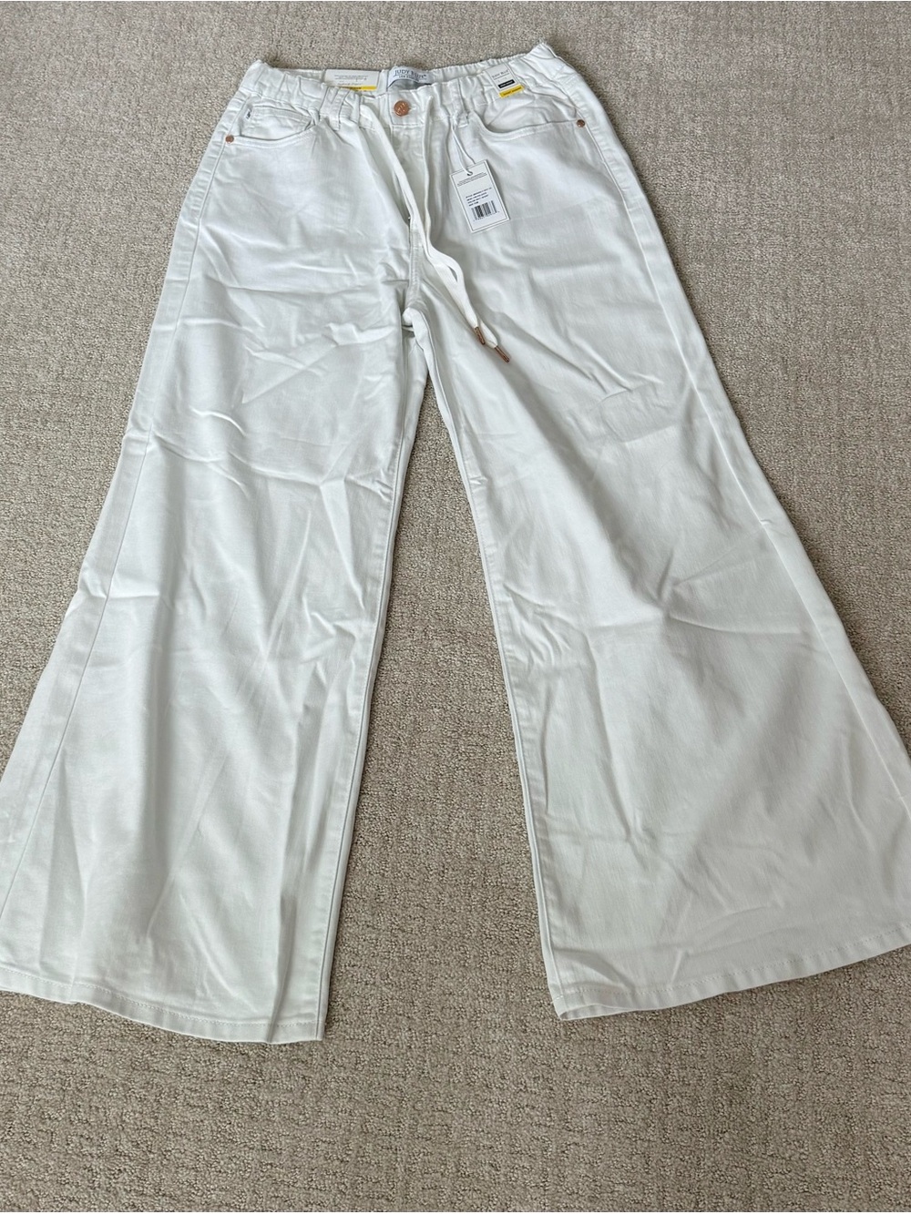 Women’s Judy Blue Palazzo Wide-Leg White Pants 5/27